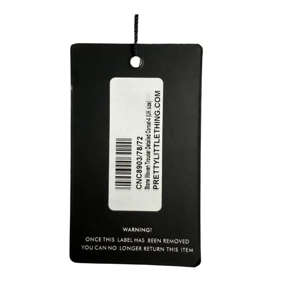 Pretty Little Thing Stone Woven Strapless Corset NEW Women 0 Baddie Edgy Club - Picture 7 of 9